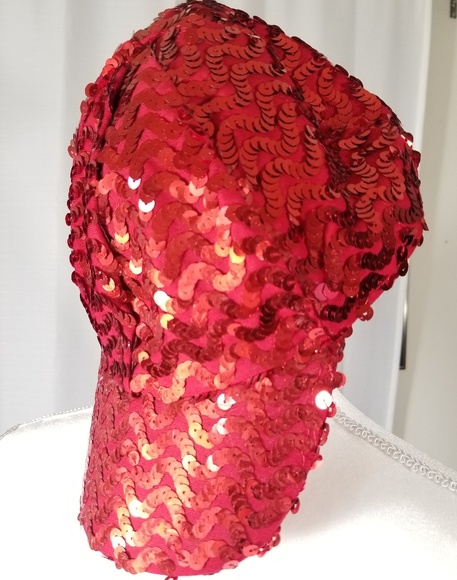 Accessories - Red Sequin Glamour Hat Cap.